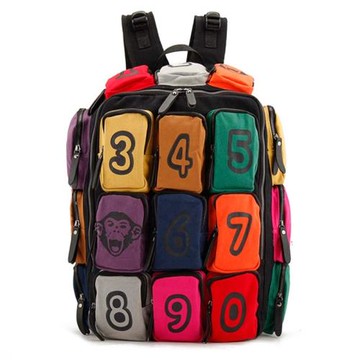 吉田耀司九宮格旅行包新款男女潮包雙肩包個性潮包大中學生潮流書