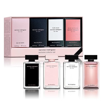 Narciso Rodriguez 迷你香氛禮盒 4入X7.5ML(FOR HER+純粹繆思+嫣紅繆思)