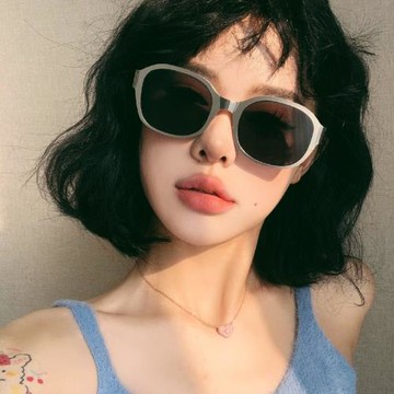 韓版ins質感金屬復古凹造型街拍墨鏡女潮大框圓臉個性辣妹太陽鏡