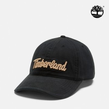 Timberland官方旗艦 中性黑色帆布刺繡標誌棒球帽|A66BX001