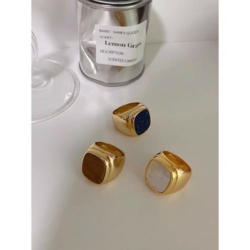 ins復古白貝母寬版網紅天然石頭