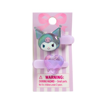 asdfkitty*庫洛米 大臉+愛心 造型髮夾 髮飾 側邊夾 瀏海夾-日本正版商品