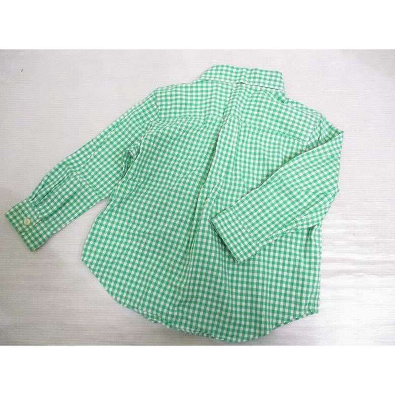 ラルフローレン RALPH LAUREN ベビー服 ギンガムチェック柄 長袖 シャツ 24M/90 緑 グリーン ボタンダウン コットン 子供服 正規  キッズ 通販 LINEポイント最大0.5%GET LINEショッピング