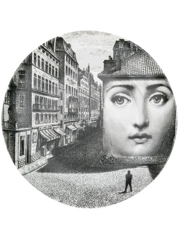 Fornasetti - Tema e Variazioni wall plate - unisex - ceramic - One Size - Black
