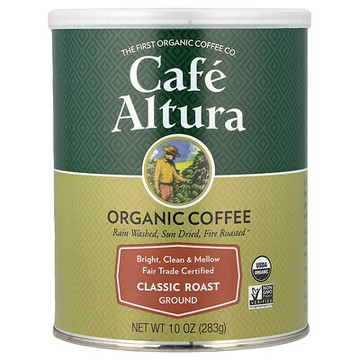 Cafe Altura, 有機咖啡粉，研磨，經典烘焙，10 盎司（283 克）