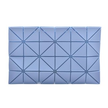 ISSEY MIYAKE 三宅一生BAOBAO雙色幾何方格6X4拉鍊手拿包(粉藍色)