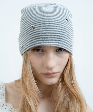 MOON FLOWER BEANIE_GREY