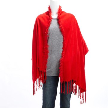 【A3 】低調華麗-皮草羊毛披肩圍巾 兩用 (共4色)