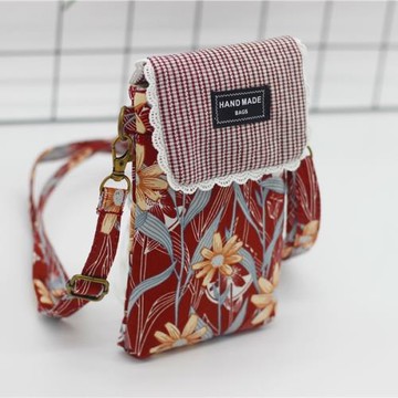 手機零錢包斜挎小背包女迷你小包布袋手機袋子 6.5寸手機袋小挎包