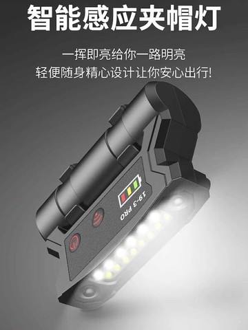 【安妮推薦】新款夜釣頭燈超長續航釣魚專用感應帽夾燈強光超亮充電頭戴夾帽