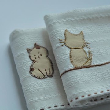 手絹刺繡寵物純棉白手帕 女士隨身 diy初學者材料包 小方巾正方形