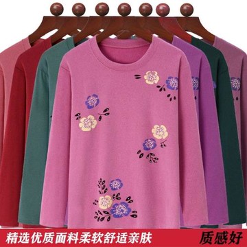 爆款春秋冬女長袖德絨彈力上衣保暖媽媽低領t恤中老年打底可外穿