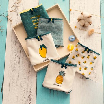 10條裝女士內褲女純棉中低腰大碼學生少女蕾絲性感可愛三角褲頭