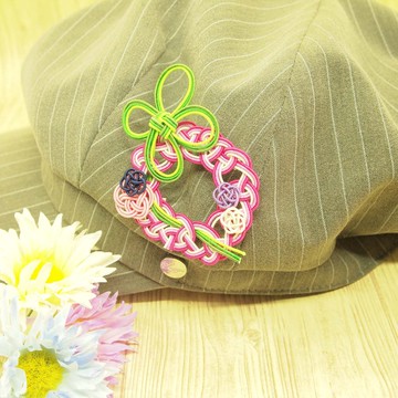 日式胸針/ mizuhiki /和諧-和 /四葉草