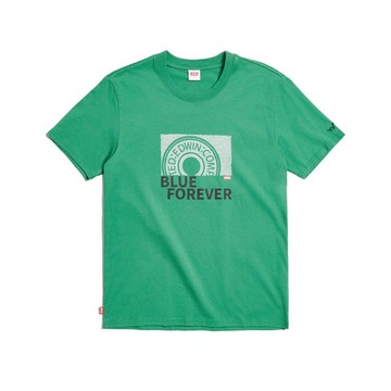 EDWIN 男款 立釦印花短袖T恤 (綠色) #上衣