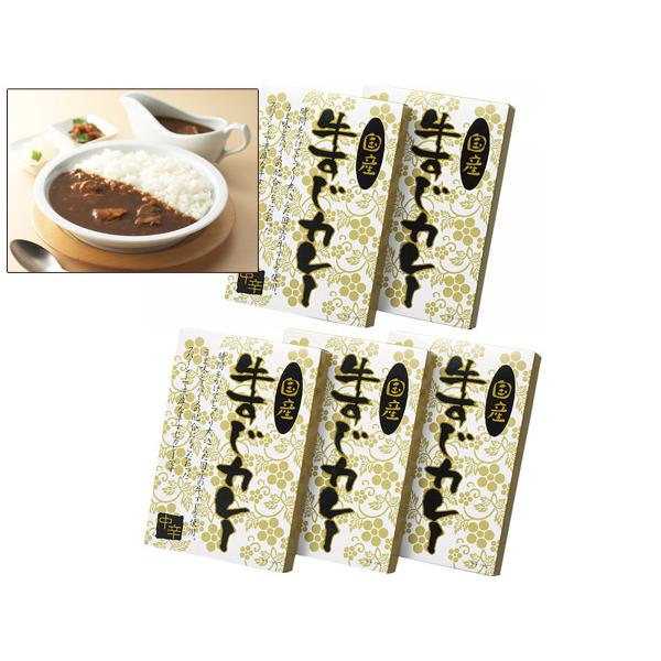 国産牛すじカレー中辛 5食 国産牛すじカレー中辛180g×5 レトルト KGS-25 内祝い お祝い 返礼品 贈答 進物 ギフトプレゼント 税率8％