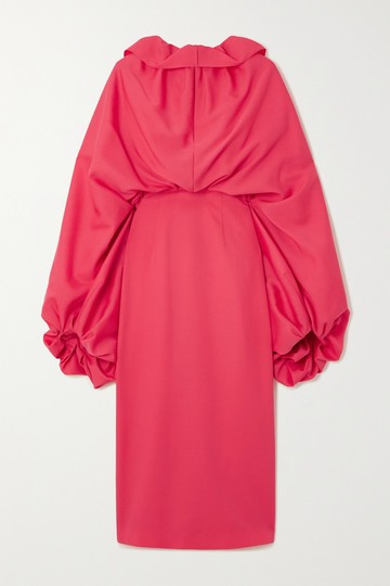 Roksanda - Tie-detailed Wool-crepe Midi Dress - Pink - UK 6