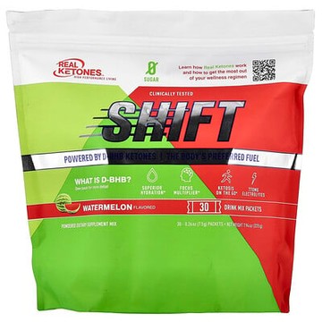 Real Ketones, Shift，西瓜味，30 包混合飲品，每包 0.26 盎司（7.5 克）