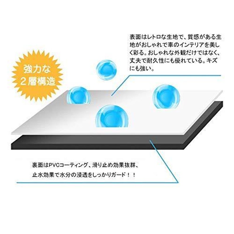 TanYooカーシートカバー 防水シートカバー レトロな生地 前席用 軽 ...