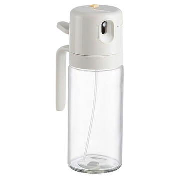 德利生活 可噴可倒兩用玻璃噴油壺 白色 輕鬆控制用油量 享受健康烹飪  1個  550ml