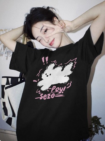 100%純棉黑色短袖t卹女夏季新款小眾寬鬆體恤獨特別緻上衣
