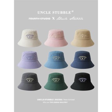 胡茬叔叔原創漁夫帽男女學生情侶純棉遮陽盆帽防紫外線潮牌帽子夏