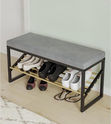 輕奢換鞋凳門口穿鞋凳家用鞋架一體沙發凳進門服裝店衣帽間矮凳 雙11全館免運