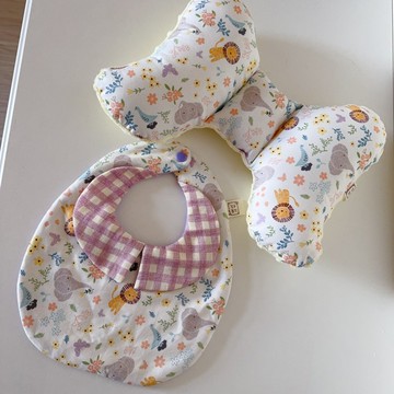 獅子王ZOO 嬰兒禮物 蝴蝶枕 紳士領圍兜 滿月禮 彌月禮 週歲禮