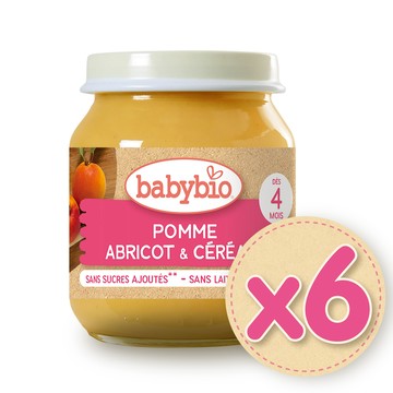【法國Babybio】生機鮮果米泥130gX6