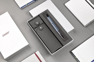 LAMY 原子筆 黑線圈筆袋禮盒 / AL star 恆星系列 - 限量  銀藍