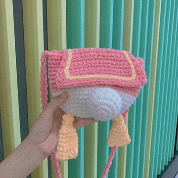 手工編織包包唐老鴨屁屁包材料包diy手工包鉤針屁股零錢包斜挎包