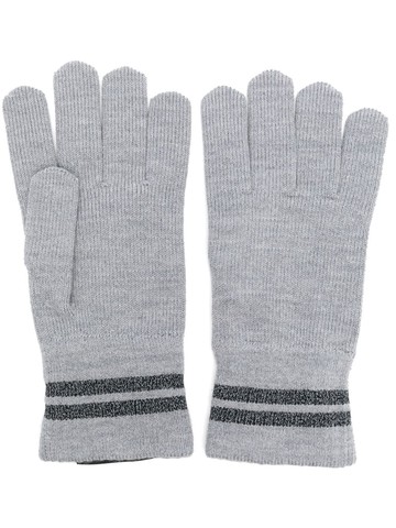 Canada Goose - striped knit gloves - women - Spandex/Elastane/Polyamide/Wool - M/L - Grey