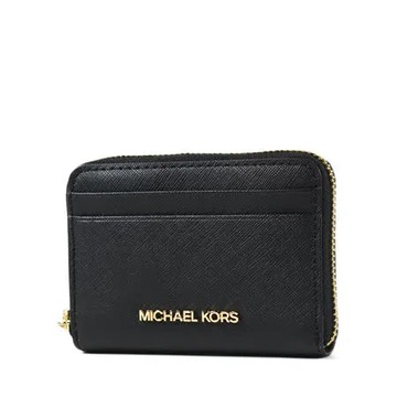 MICHAEL KORS 防刮皮革拉鍊零錢包/卡包-黑色