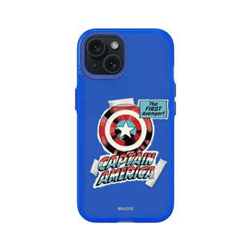 iPhone 15 JellyTint 激光藍 - 迪士尼-漫威 Marvel - 漫威系列 - 美國隊長 – 復古盾牌