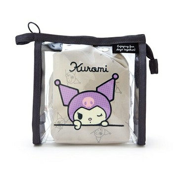 【震撼精品百貨】酷洛米_Kuromi~Sanrio 日本SANRIO三麗鷗 酷洛米透明化妝包附縮口袋(桌前款)*34000