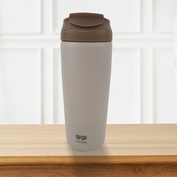 樂司/雙飲口304不鏽鋼陶瓷保溫杯-600ml-奶茶棕-2入