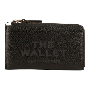 MARC JACOBS- 荔枝紋拉鍊鎖圈卡夾零錢包(黑色)