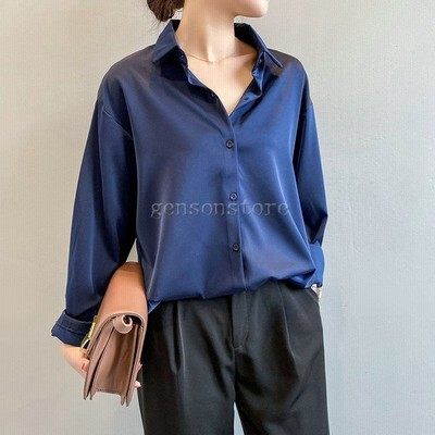 ブラウス サテン レディース 長袖 ゆったり 光沢 シャツ トップス 春服 チュニック 上品 通勤 Ol 事務 着痩せ30代 40代ファッション 通販 Lineポイント最大get Lineショッピング