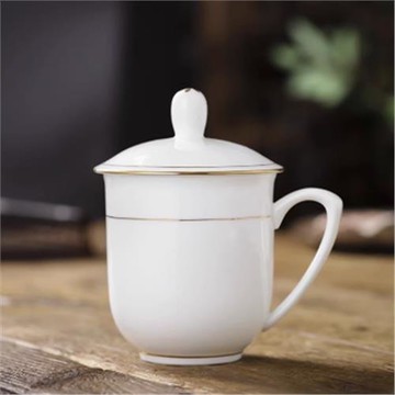 500毫升高骨瓷陶瓷牛奶咖啡禮品辦公喝茶水食品級蓋杯