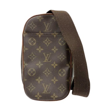 LOUIS VUITTON LV 路易威登 棕色 原花帆布 Pochette Gange 胸口包 M51870 【二手名牌BRAND OFF】