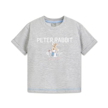 夏日比得男休閒百搭灰色五分袖T恤 (吸濕排汗)