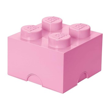 LEGO 樂高 4凸收納盒 25x25x18cm  淺粉色  1個
