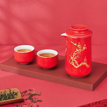 [快速出貨]【乾唐軒ACERA】梅香泡茶器 ( 一壺+二杯 / 鎏金 / 3色 )