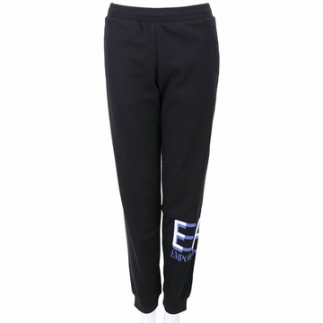 Emporio Armani 童裝 EA7植絨字母黑色毛圈運動褲