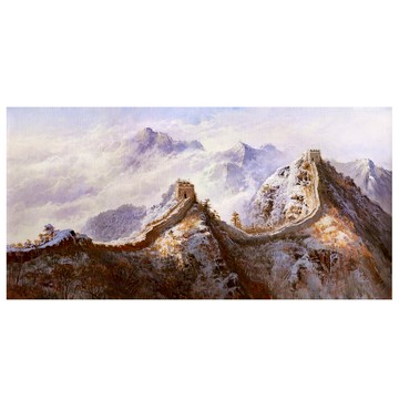 【御畫房】萬里長城 國家一級畫師手繪油畫60×120cm(VF-112)