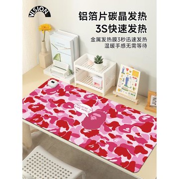 潮牌猿人加熱鼠標墊超大發熱暖桌墊辦公室墊子桌面電腦鍵盤電熱板暖手桌墊