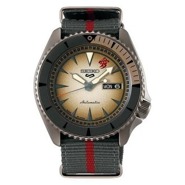 【SEIKO】精工 5 Sports 火影忍者聯名 我愛羅 SRPF71K1 潛水機械錶 4R36-09J0B 卡其/灰