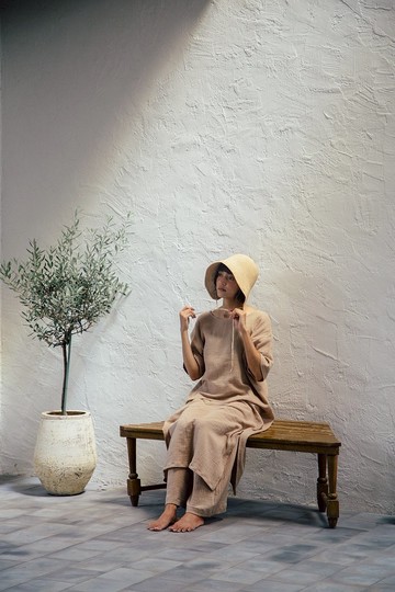 Mulmul米色繭形連衣裙