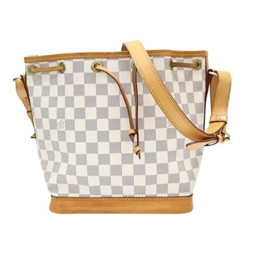 LOUIS VUITTON LV 路易威登 白色 棋盤格 帆布Noe BB 肩背包 N41220 【二手名牌BRAND OFF】