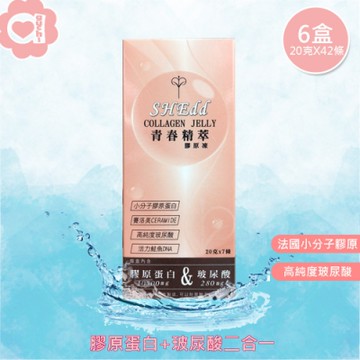 必爾思 SHEdd 水噹噹 青春精粹膠原凍 - 6 盒組( 20克 X 42 條)   膠原QQ凍 膠原蛋白+玻尿酸二合一高效吸收